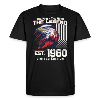 64ème Anniversaire Année 1960 Millésime 1960 Légende - T-shirt Premium bio Homme - noir - Devant - Nico (187cm)