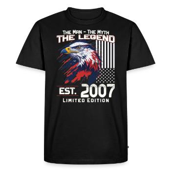 17ème Anniversaire Année 2007 Millésime 2007 Légende - T-shirt Premium bio Homme - noir - Devant - Nico (187cm)