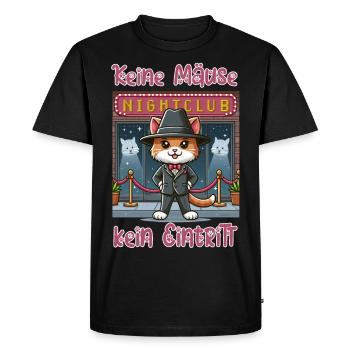 Pas de souris (argent) - pas d’entrée - T-shirt Premium bio Homme - noir - Devant - Nico (187cm)