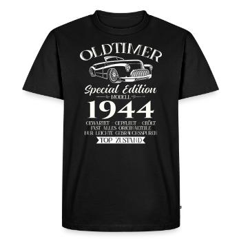 80ème Anniversaire Voiture Classique 1944 Millésime 1944 - T-shirt Premium bio Homme - noir - Devant - Nico (187cm)