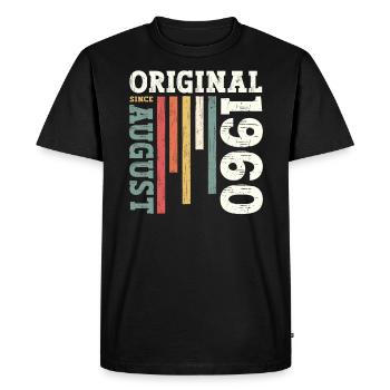 64ème Anniversaire Original Août 1960 Millésime 1960 - T-shirt Premium bio Homme - noir - Devant - Nico (187cm)