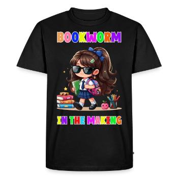 Bookworm in making - Men's Premium Organic T-Shirt - black - Front - Nico (187cm)