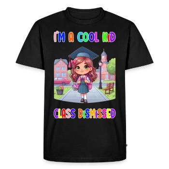 Je suis un gamin cool – classe rejetée - T-shirt Premium bio Homme - noir - Devant - Nico (187cm)
