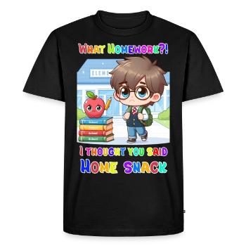What Homework? I thought you said Home-snack! - Men's Premium Organic T-Shirt - black - Front - Nico (187cm)