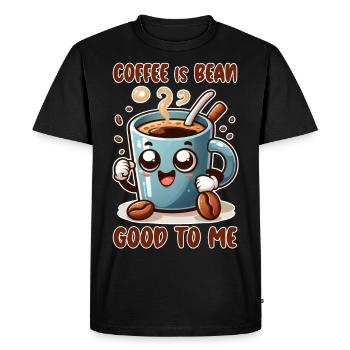 Le café est bon pour moi - T-shirt Premium bio Homme - noir - Devant - Nico (187cm)
