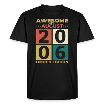 18th Birthday Original August 2006 Vintage 2006 - Men's Premium Organic T-Shirt - black - Front - Nico (187cm)