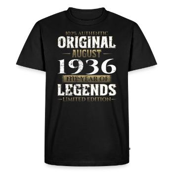 88e anniversaire Original août 1936 Né en 1936 - T-shirt Premium bio Homme - noir - Devant - Nico (187cm)