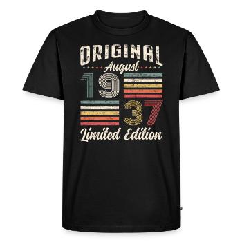 88th Birthday Original August 1937 Born 1937 - Men's Premium Organic T-Shirt - black - Front - Nico (187cm)