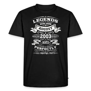 21st Birthday Original Legend 2003 Vintage 2003 - Men's Premium Organic T-Shirt - black - Front - Nico (187cm)