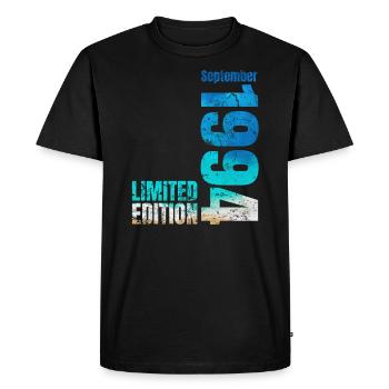 30e anniversaire Septembre 1994 Né en 1994 - T-shirt Premium bio Homme - noir - Devant - Nico (187cm)