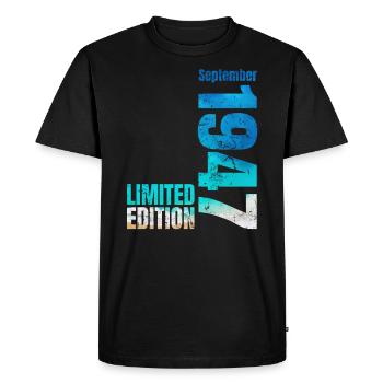 77ème anniversaire Septembre 2006 Millésime 2006 - T-shirt Premium bio Homme - noir - Devant - Nico (187cm)