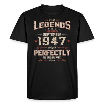 77e anniversaire Original septembre 1947 Volume 47 - T-shirt Premium bio Homme - noir - Devant - Nico (187cm)