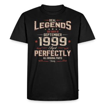 25th Birthday Original September 1999 Volume 99 - Men's Premium Organic T-Shirt - black - Front - Nico (187cm)