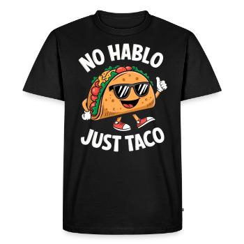 No Hablo Just Taco – Funny Taco with Sunglasses - Men's Premium Organic T-Shirt - black - Front - Nico (187cm)