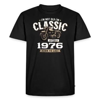 48ème Anniversaire Vintage Septembre 1976 Moto - T-shirt Premium bio Homme - noir - Devant - Nico (187cm)