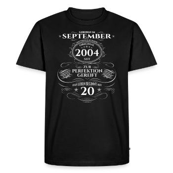 20e anniversaire Original Septembre 2004 Volume 04 - T-shirt Premium bio Homme - noir - Devant - Nico (187cm)