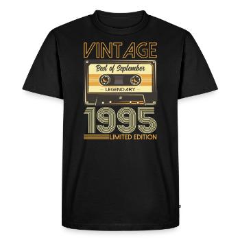 29ème Anniversaire Millésime Septembre 1995 Cru 95 - T-shirt Premium bio Homme - noir - Devant - Nico (187cm)