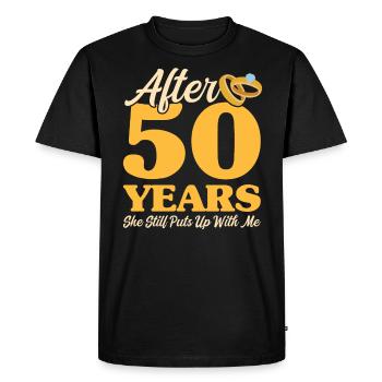 50th wedding anniversary - Men's Premium Organic T-Shirt - black - Front - Nico (187cm)