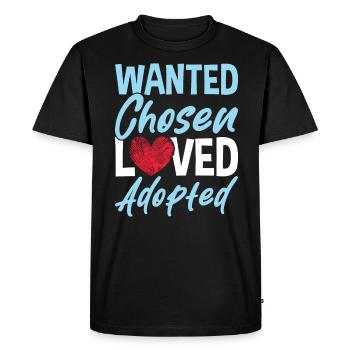 Désiré, choisi, aimé, adopté - T-shirt Premium bio Homme - noir - Devant - Nico (187cm)