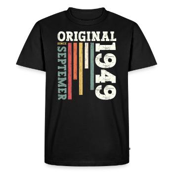 75th Birthday Legend September 1949 Volume 49 - Men's Premium Organic T-Shirt - black - Front - Nico (187cm)
