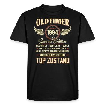 30ème Anniversaire Voiture Classique Septembre 1994 Millésime 94 - T-shirt Premium bio Homme - noir - Devant - Nico (187cm)