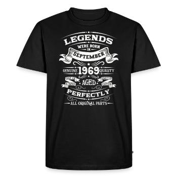 55. Geburtstag Legende September 1969 Jahrgang 69 - Männer Premium Bio T-Shirt - Schwarz - Vorne - Nico (187cm)