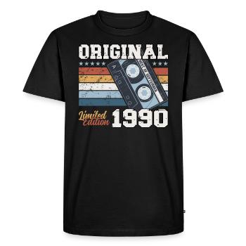 34ème Anniversaire Millésime Septembre 1990 Millésime 90 - T-shirt Premium bio Homme - noir - Devant - Nico (187cm)