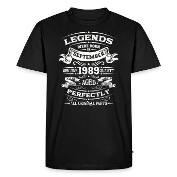 35ème Anniversaire Légende Septembre 1989 Millésime 89 - T-shirt Premium bio Homme - noir - Devant - Nico (187cm)