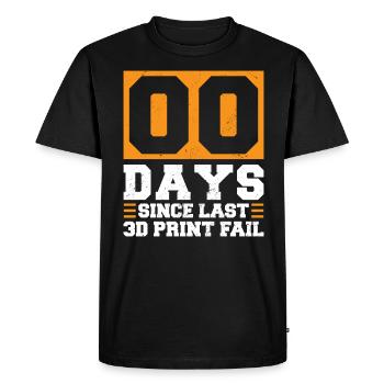 00 jours depuis le dernier échec de l’impression 3D - T-shirt Premium bio Homme - noir - Devant - Nico (187cm)
