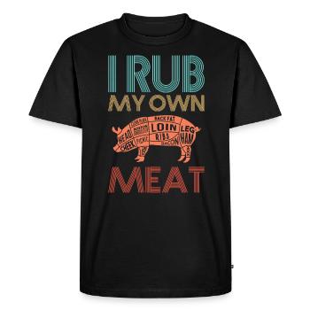 Je frotte ma propre viande de porc BBQ - T-shirt Premium bio Homme - noir - Devant - Nico (187cm)