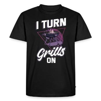 J’allume les grilles - T-shirt Premium bio Homme - noir - Devant - Nico (187cm)