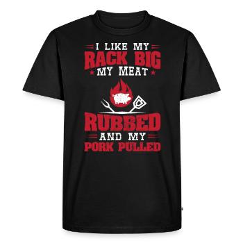 J’aime mes côtes grosses, ma viande assaisonnée - T-shirt Premium bio Homme - noir - Devant - Nico (187cm)