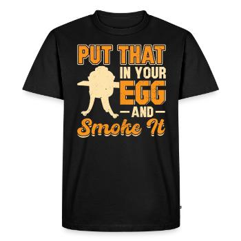 Mettez-le dans votre œuf et fumez-le - T-shirt Premium bio Homme - noir - Devant - Nico (187cm)
