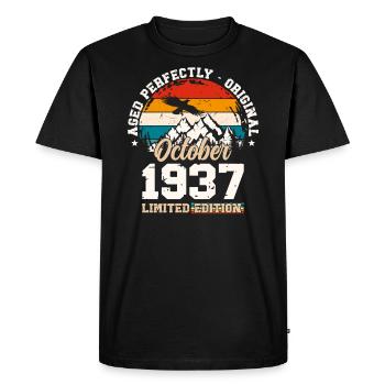 87th Birthday Legend October 1937 Volume 37 - Men's Premium Organic T-Shirt - black - Front - Nico (187cm)