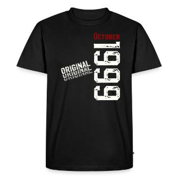 25th Birthday Original October 1999 Volume 99 - Men's Premium Organic T-Shirt - black - Front - Nico (187cm)