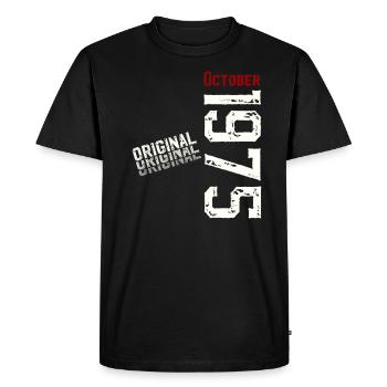 50th Birthday Original October 1975 Volume 75 - Men's Premium Organic T-Shirt - black - Front - Nico (187cm)