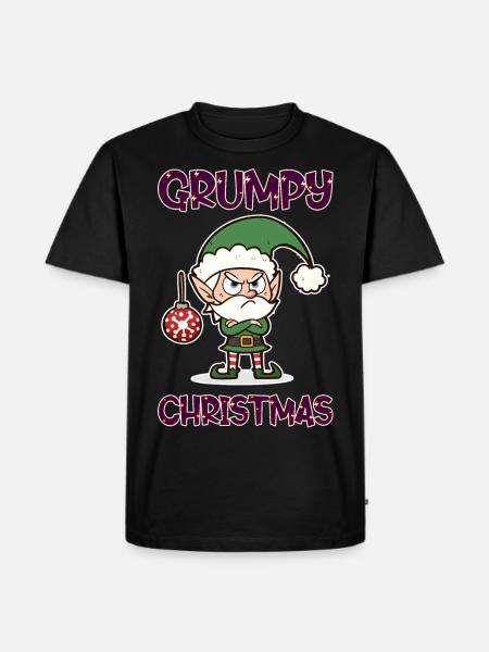Grumpy Christmas Elf - Men's Premium Organic T-Shirt - black