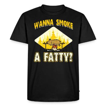 Plaisir du barbecue : Voulez-vous une fumée épaisse ? - T-shirt Premium bio Homme - noir - Devant - Nico (187cm)