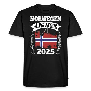 Voyage de pêche en Norvège 2025 - T-shirt Premium bio Homme - noir - Devant - Nico (187cm)
