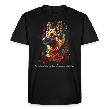 Home is where my German Shepherd lives... - Men's Premium Organic T-Shirt - black - Front - Nico (187cm)