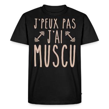 Je Peux Pas J ai Muscu - T-shirt Premium bio Homme - noir - Devant - Nico (187cm)