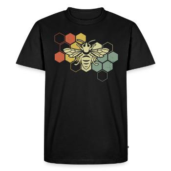 Abeilles Apiculteur Rétro - T-shirt Premium bio Homme - noir - Devant - Nico (187cm)