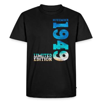 75th Birthday Original November 1949 Volume 49 - Men's Premium Organic T-Shirt - black - Front - Nico (187cm)