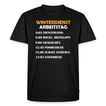 Journée de travail du service d’hiver - T-shirt Premium bio Homme - noir - Devant - Nico (187cm)