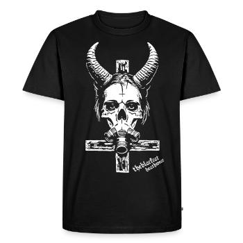 La Croix de Pierre - T-shirt Premium bio Homme - noir - Devant - Nico (187cm)