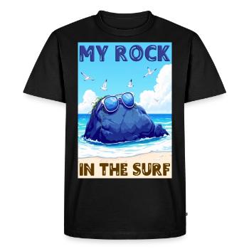 My rock in the surf - Men's Premium Organic T-Shirt - black - Front - Nico (187cm)