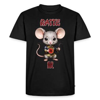 Rat - Chinese Zodiac - Astrology - Men's Premium Organic T-Shirt - black - Front - Nico (187cm)
