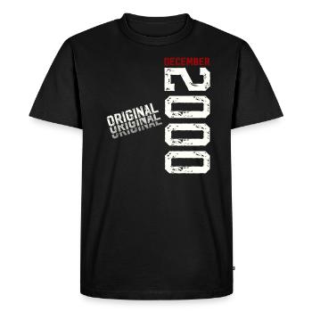 24th Birthday Vintage December 2000 Vintage - Men's Premium Organic T-Shirt - black - Front - Nico (187cm)