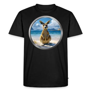 Kangaroo Animal - Men's Premium Organic T-Shirt - black - Front - Nico (187cm)