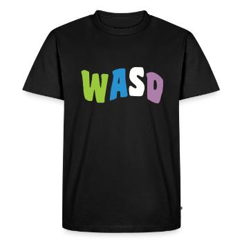 Groovy WASD Gaming - Men's Premium Organic T-Shirt - black - Front - Nico (187cm)
